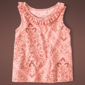 Pink Patterned Kids Sleeveless Top